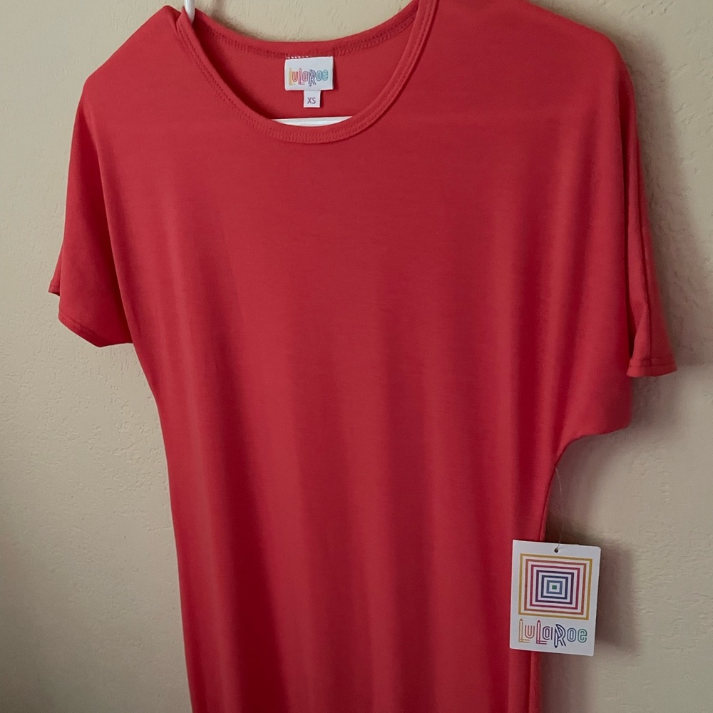 **NWT** size XS (fits more like a small) bright coral LuLaRoe Maria maxi dress